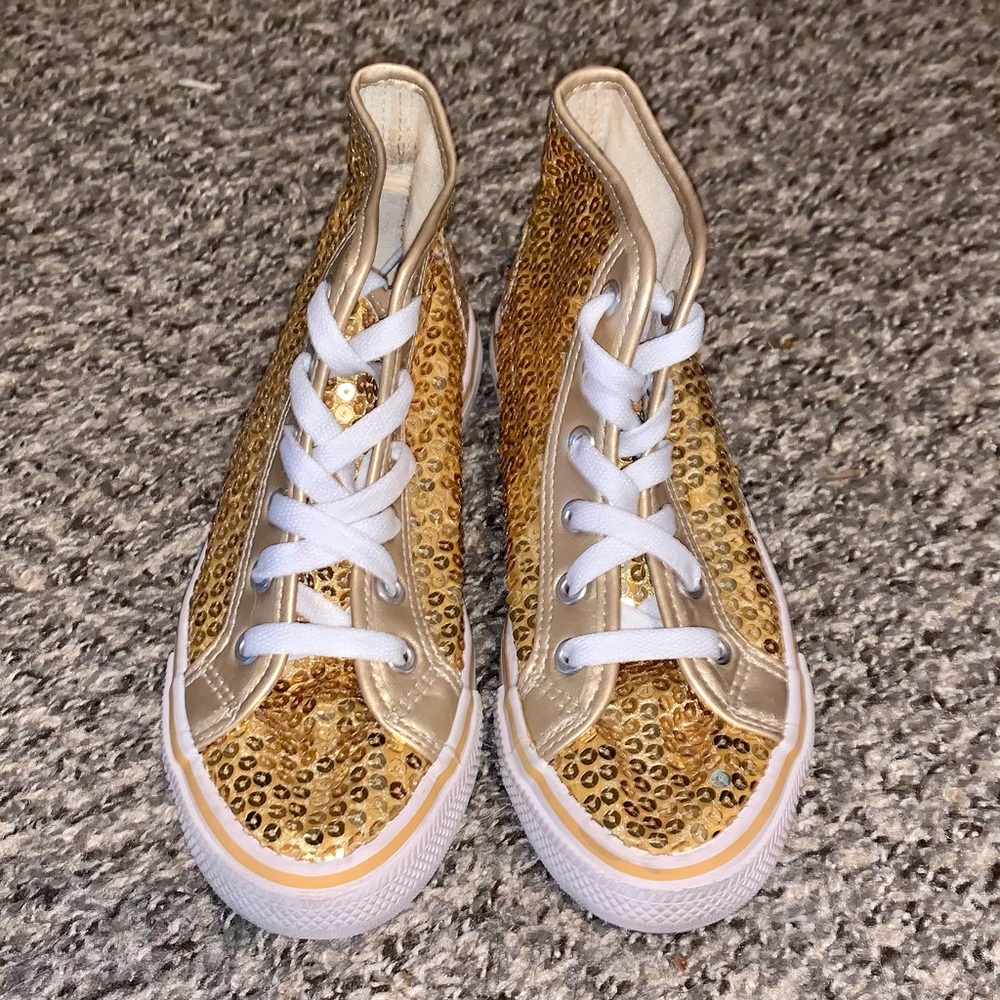 ๐ Gold Sequin High-Top Sneakers ๐ - Picture 5 of 5